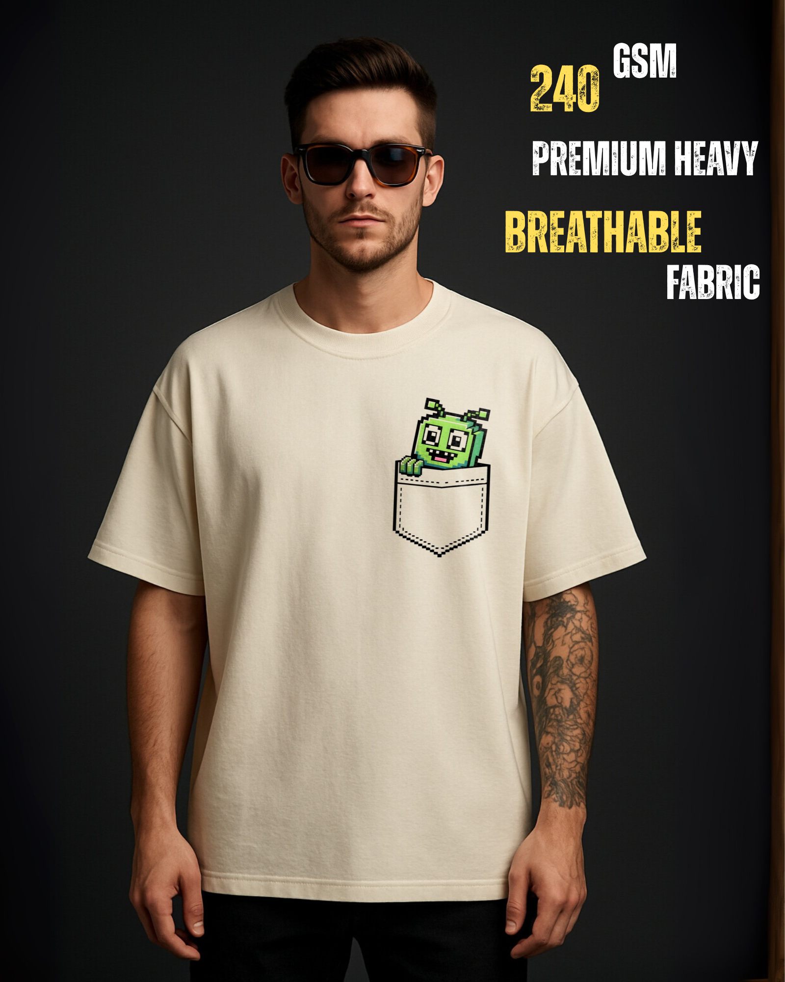 Pixel Peekaboo Pocket - Oversized T-Shirt