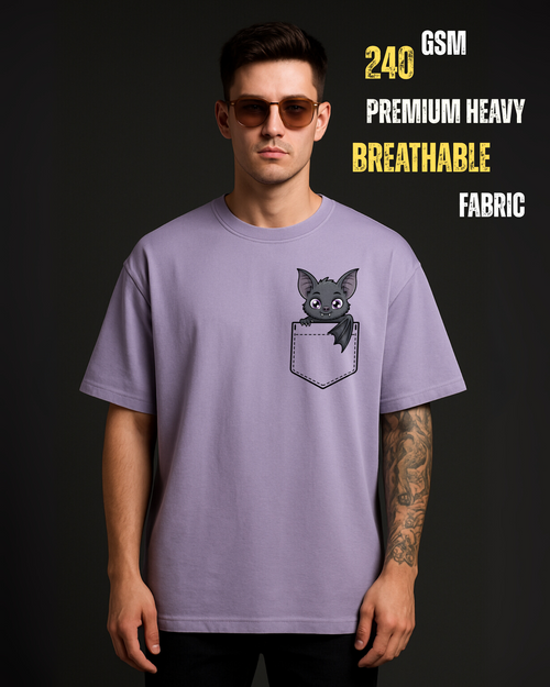 Bat Peekaboo Pocket - Oversized T-Shirt