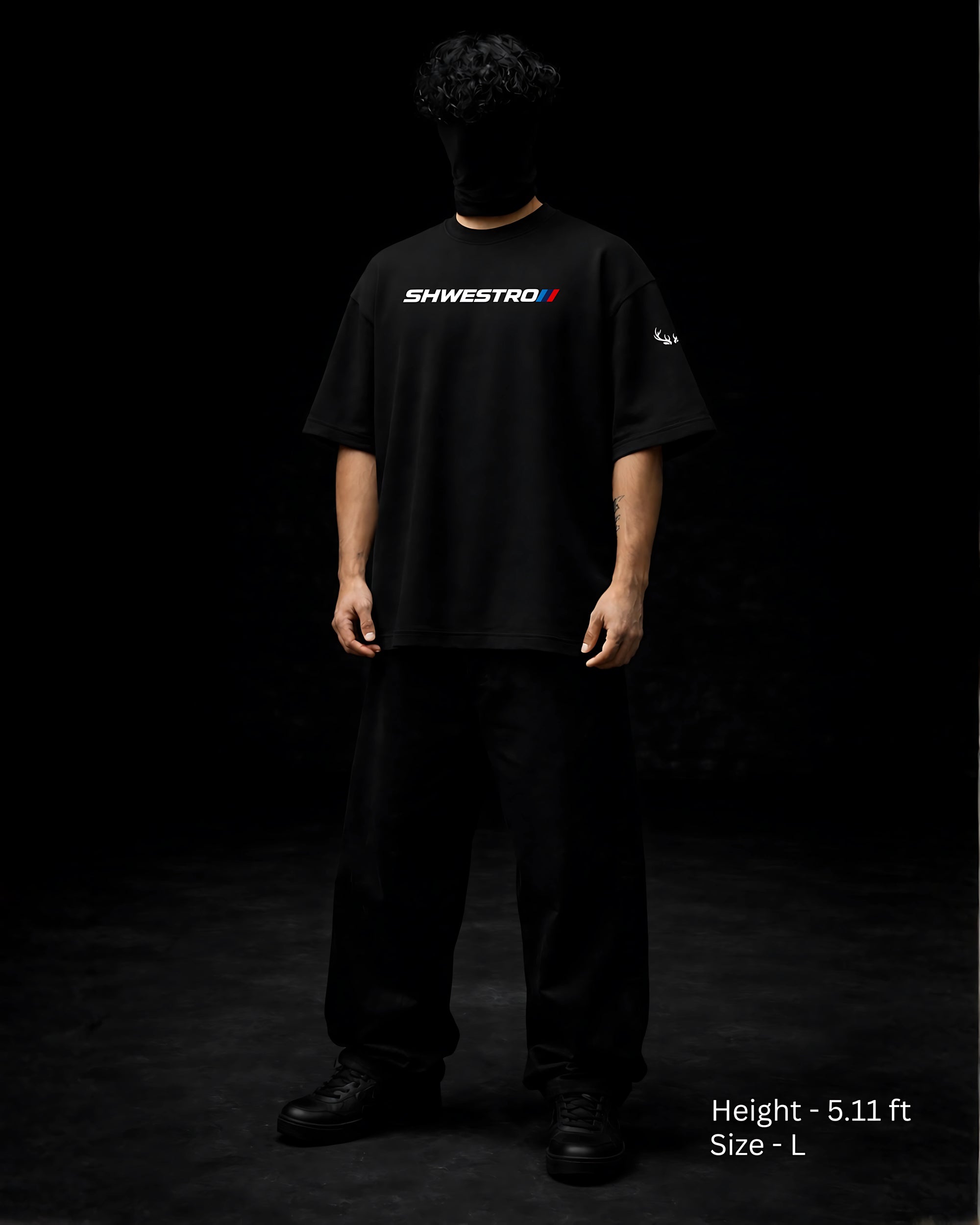 PRECISION OVER NOISE BLACK OVERSIZED TSHIRT
