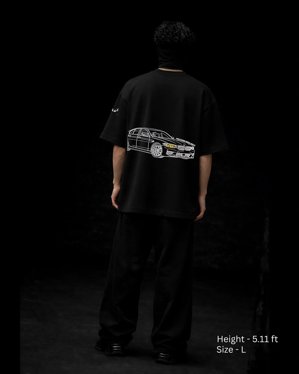 PRECISION OVER NOISE BLACK OVERSIZED TSHIRT