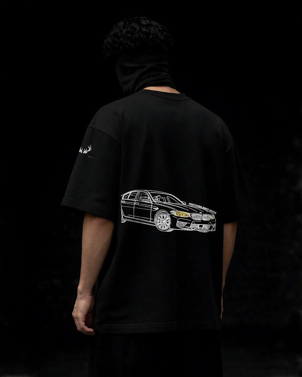 PRECISION OVER NOISE BLACK OVERSIZED TSHIRT