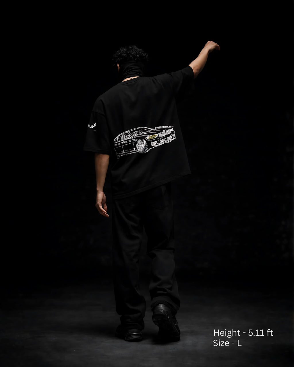 PRECISION OVER NOISE BLACK OVERSIZED TSHIRT