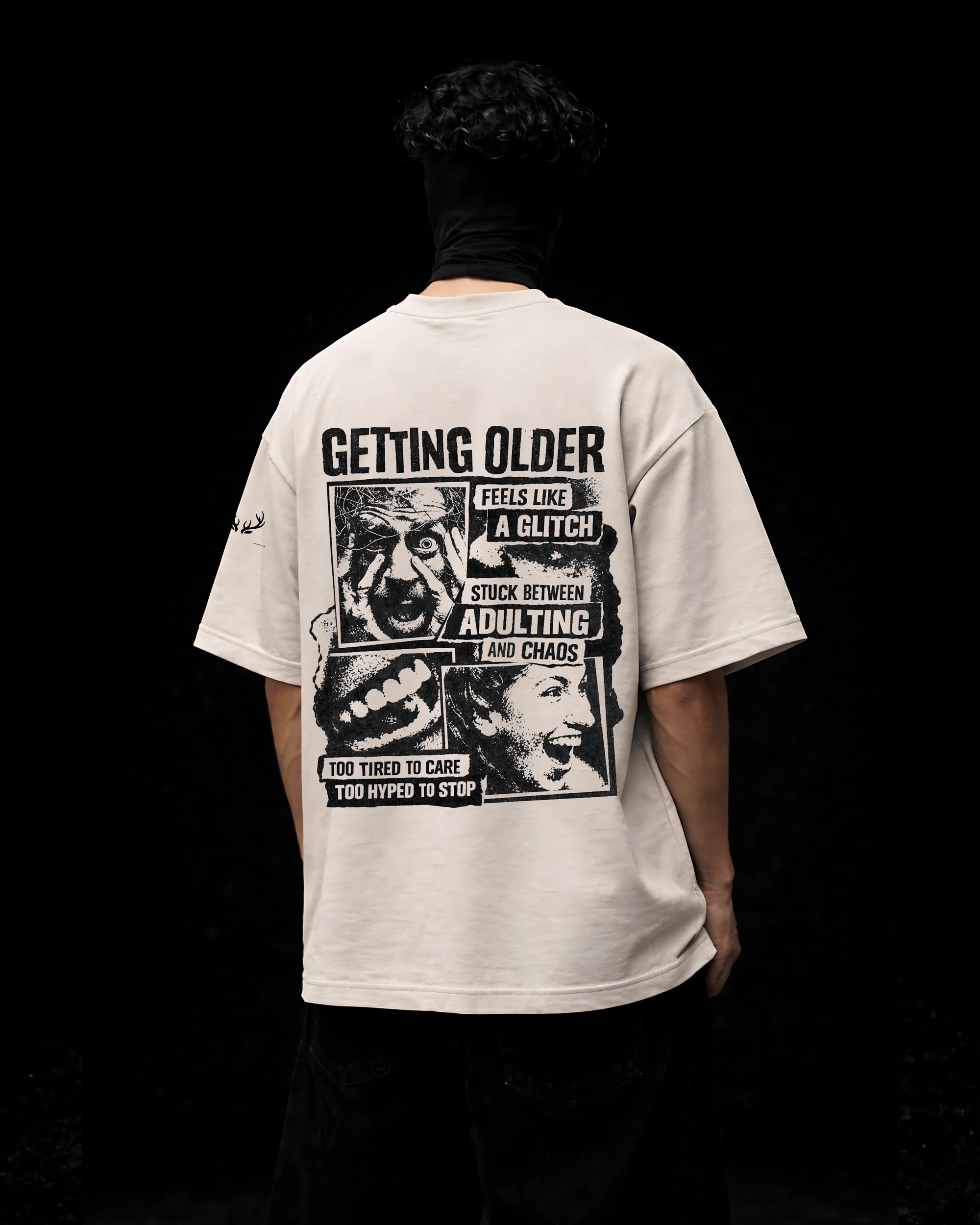 GLITCH STATE OFF WHITE OVERSIZED TSHIRT