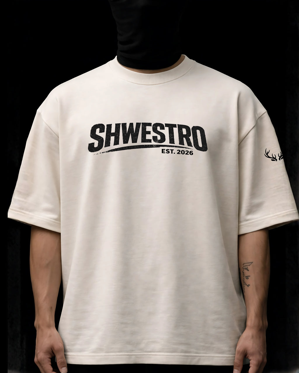 GLITCH STATE OFF WHITE OVERSIZED TSHIRT