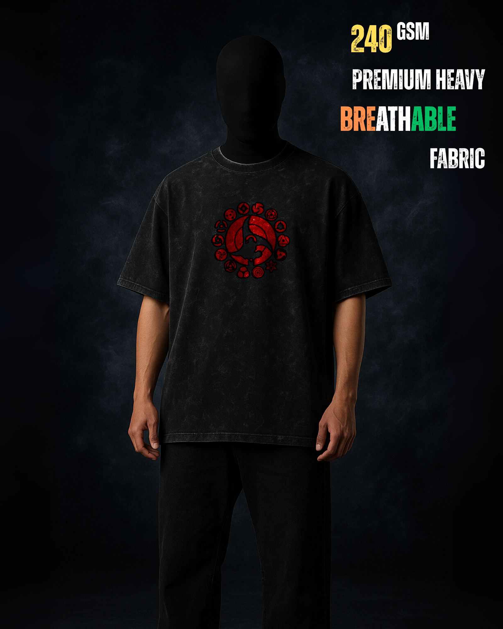 Oversized Anime T-Shirt – Shadow Raven