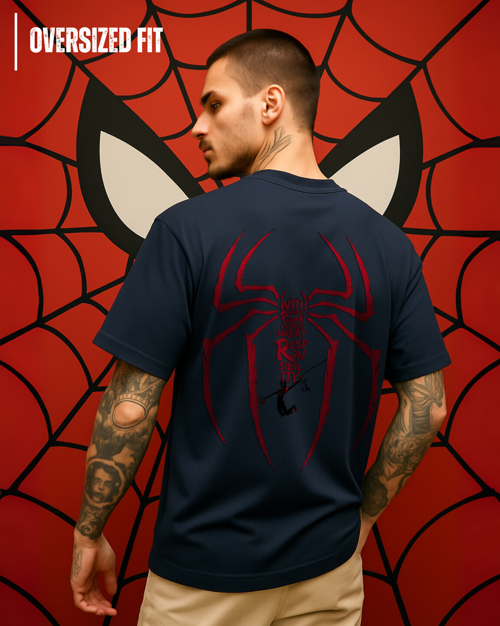 Oversized Spider Graphic T-Shirt