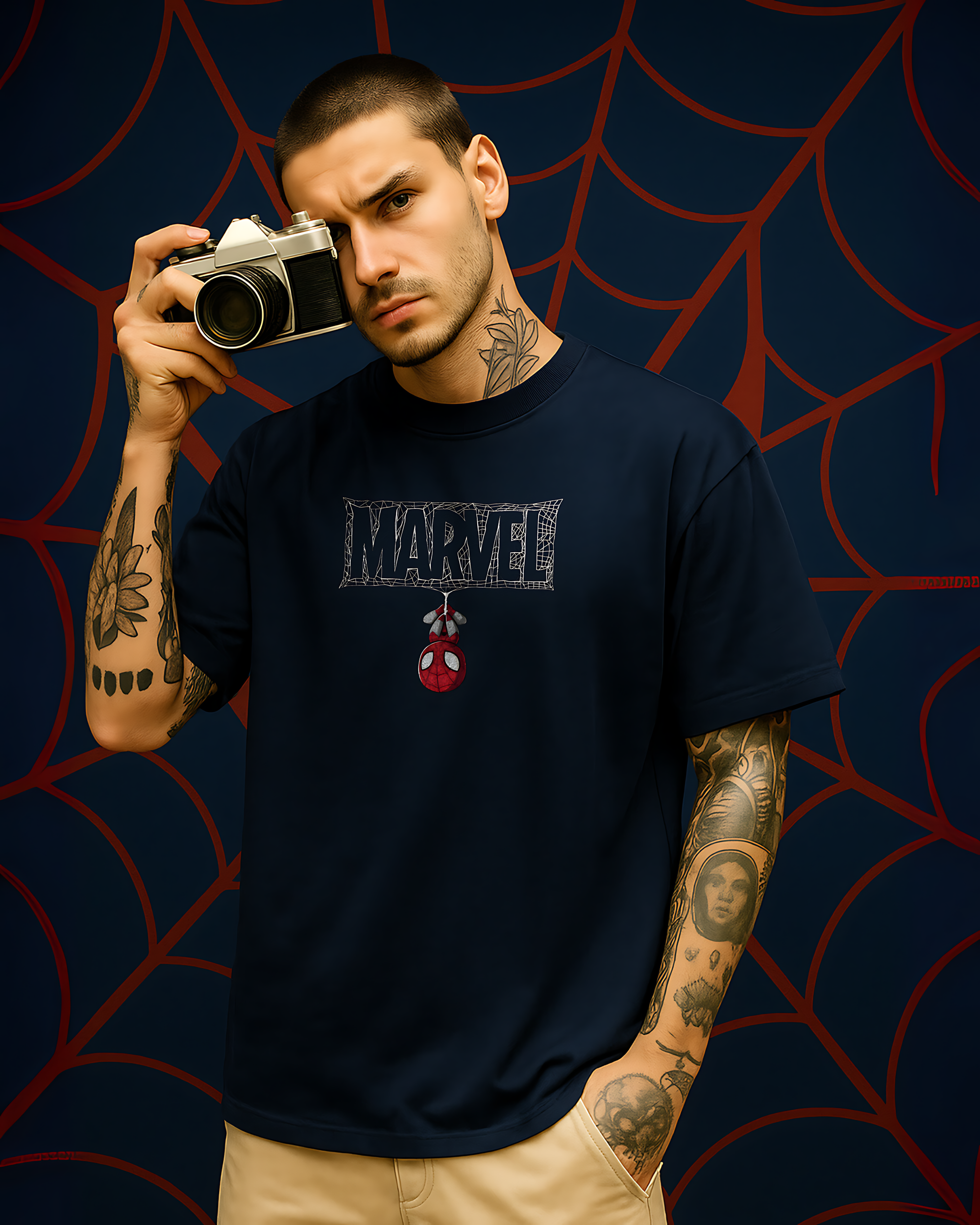 Oversized Spider Graphic T-Shirt