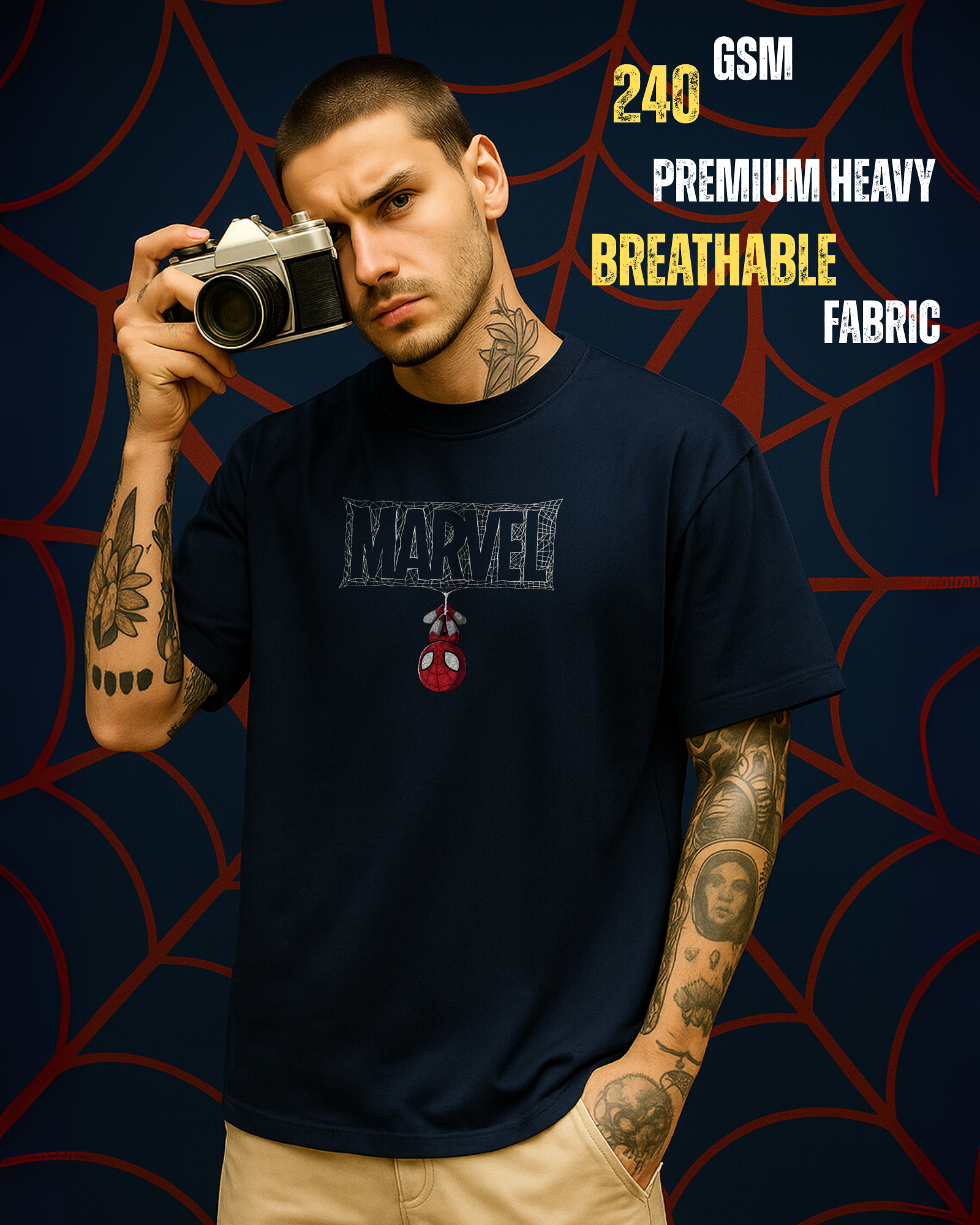 Oversized Spider Graphic T-Shirt