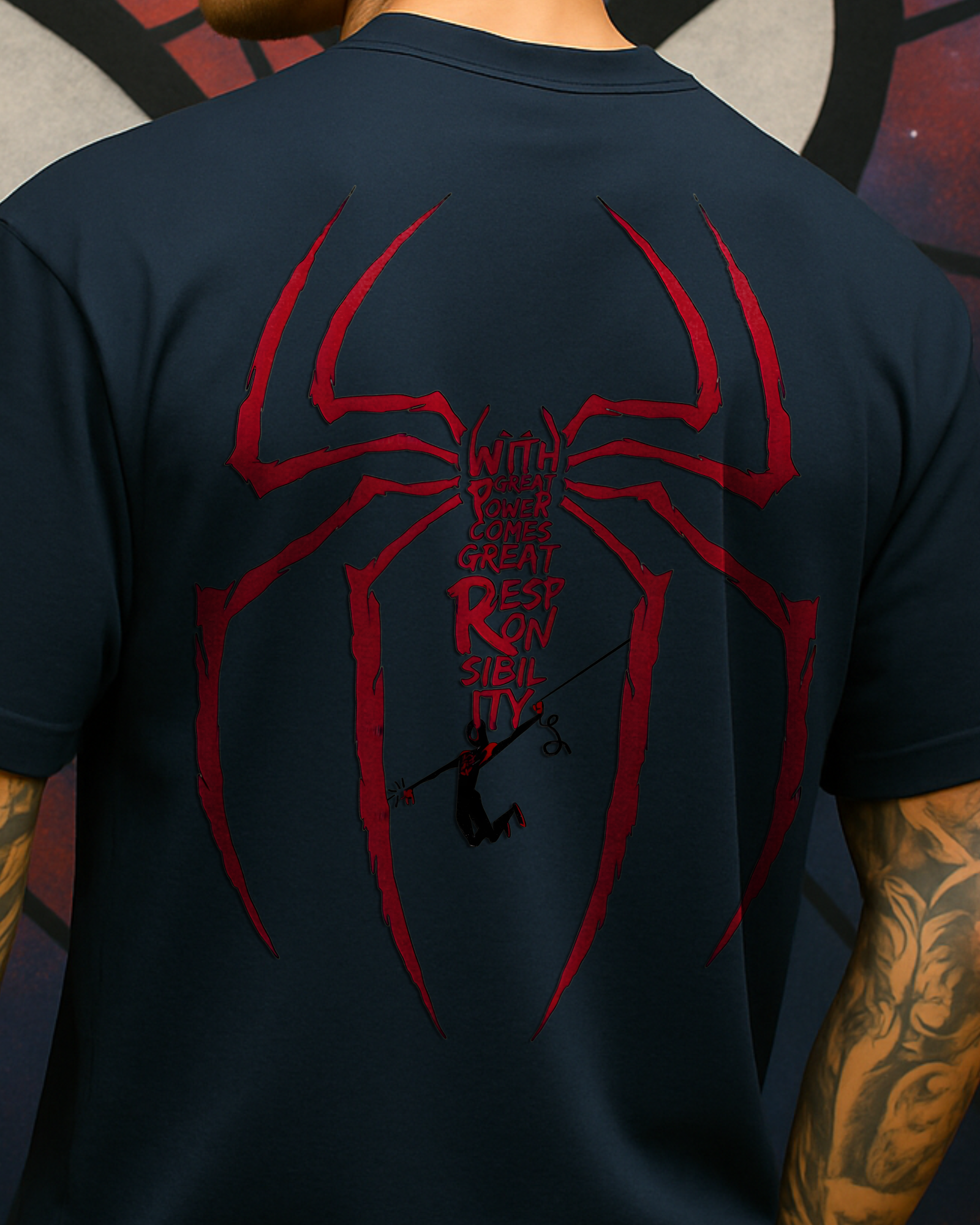 Oversized Spider Graphic T-Shirt