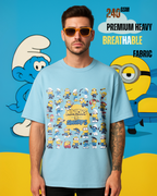 Oversized T-Shirt – Minions x Smurfs Crossover