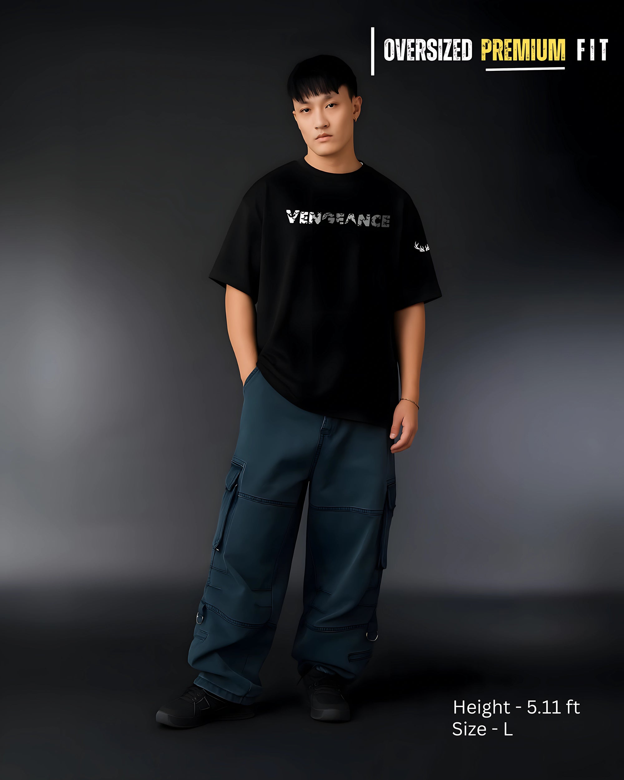 VENGEANCE BLACK OVERSIZED TSHIRT
