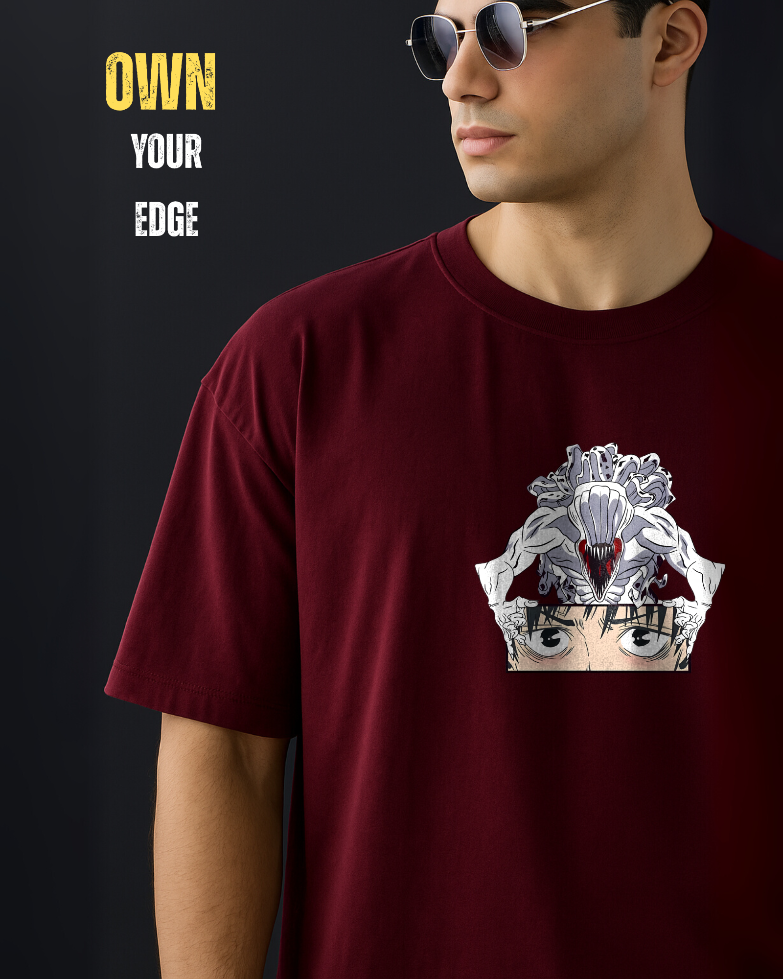 Oversized Anime T-Shirt – Cursed Bond Aura