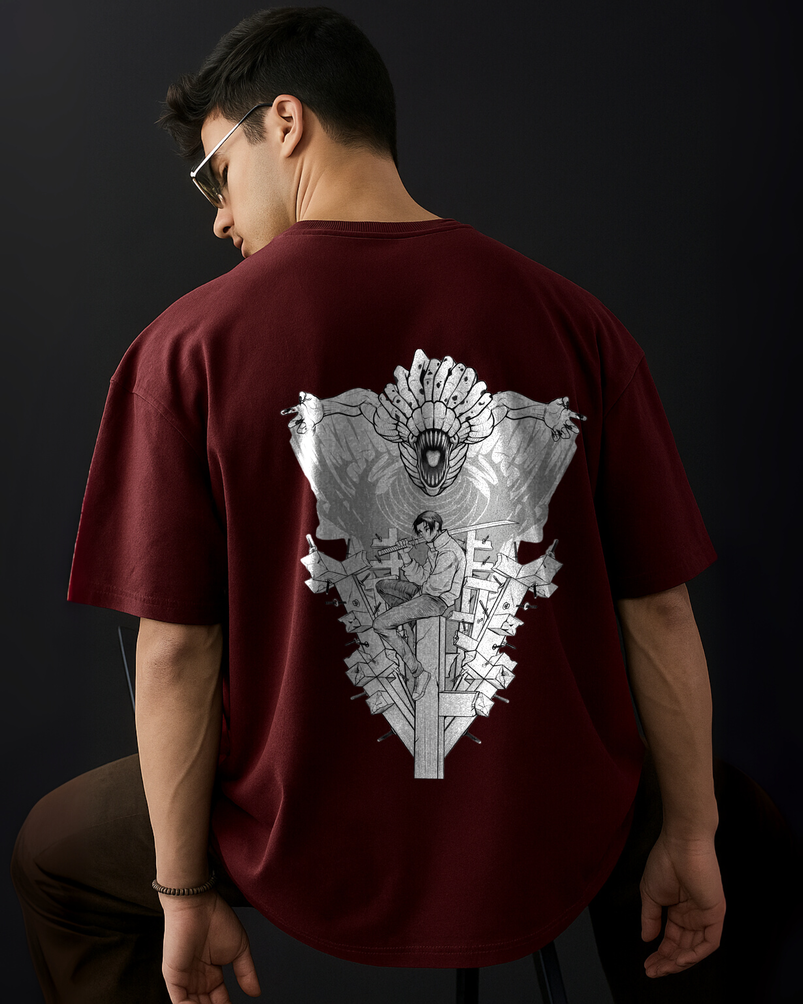 Oversized Anime T-Shirt – Cursed Bond Aura