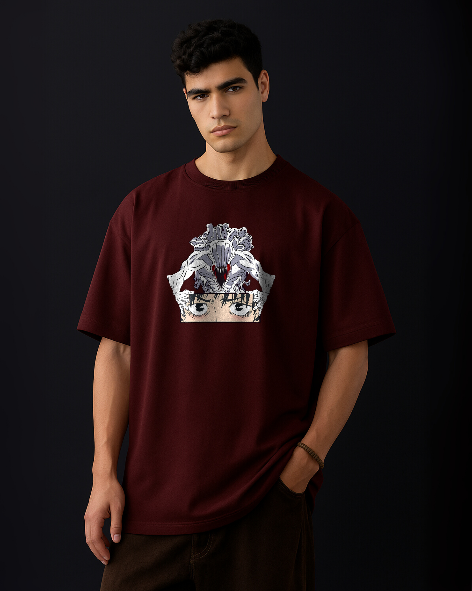 Oversized Anime T-Shirt – Cursed Bond Aura