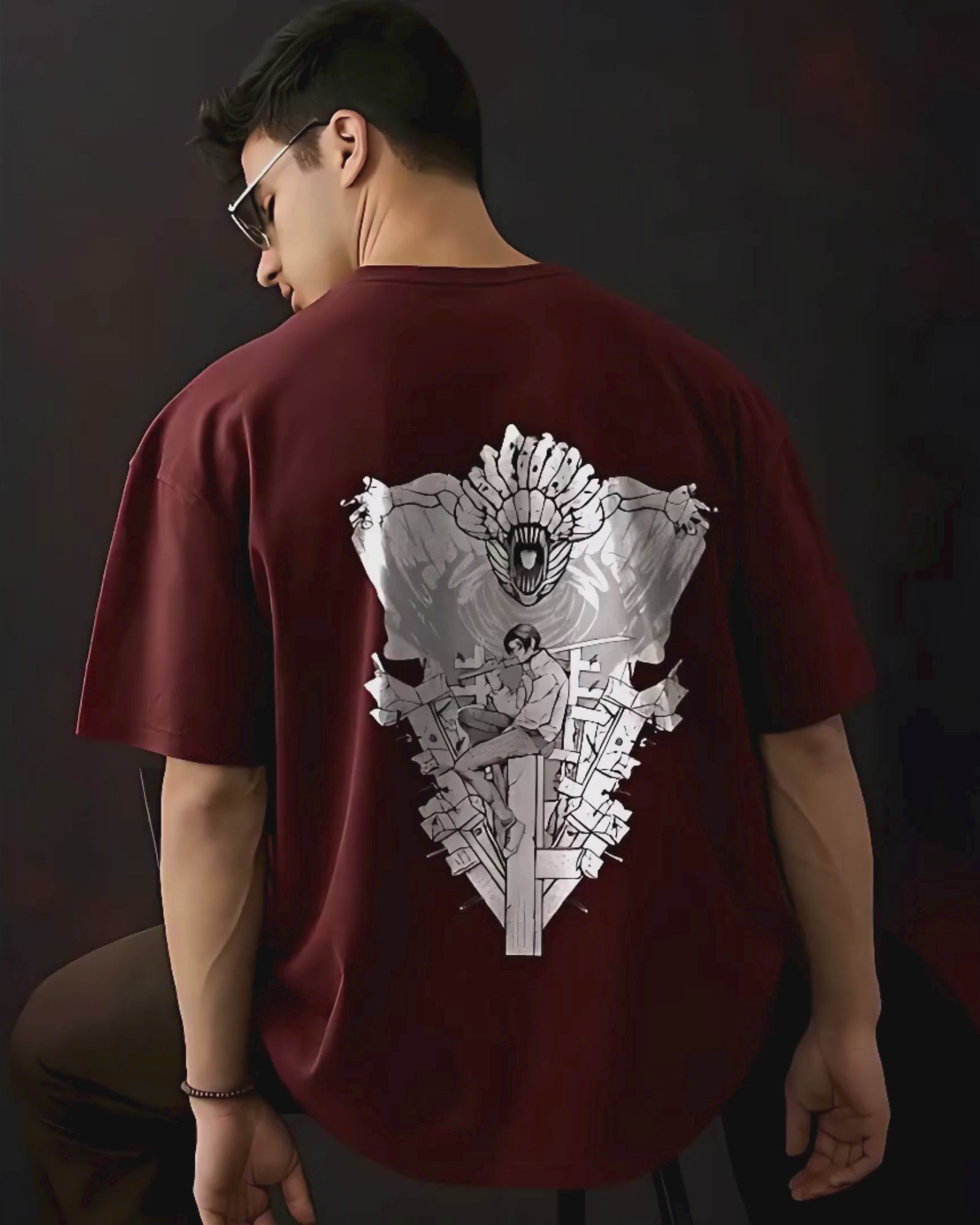 Oversized Anime T-Shirt – Cursed Bond Aura