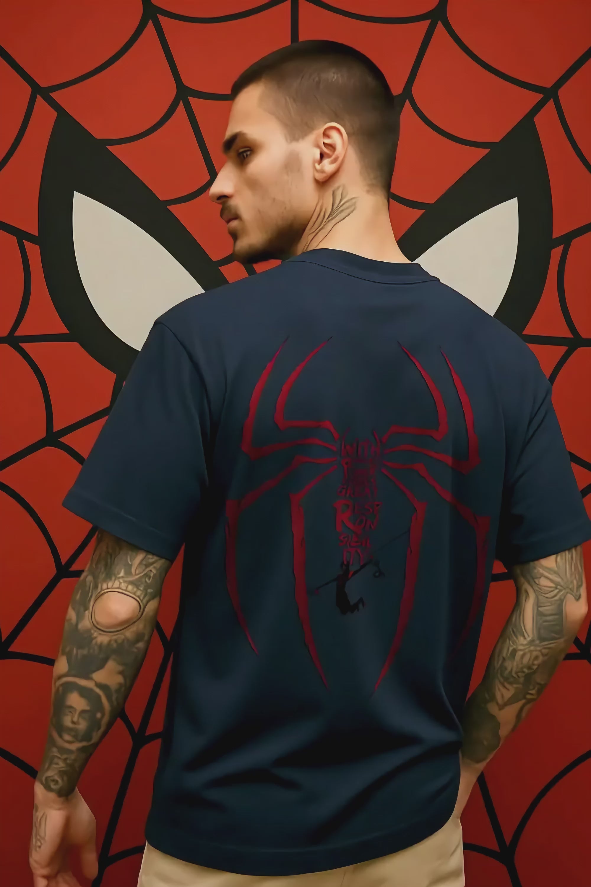 Oversized Spider Graphic T-Shirt